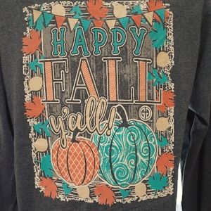 Long Sleeve Girlie girl Orginials "Happy Fall Y'all" Graphic Tee